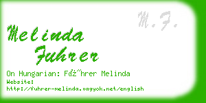 melinda fuhrer business card